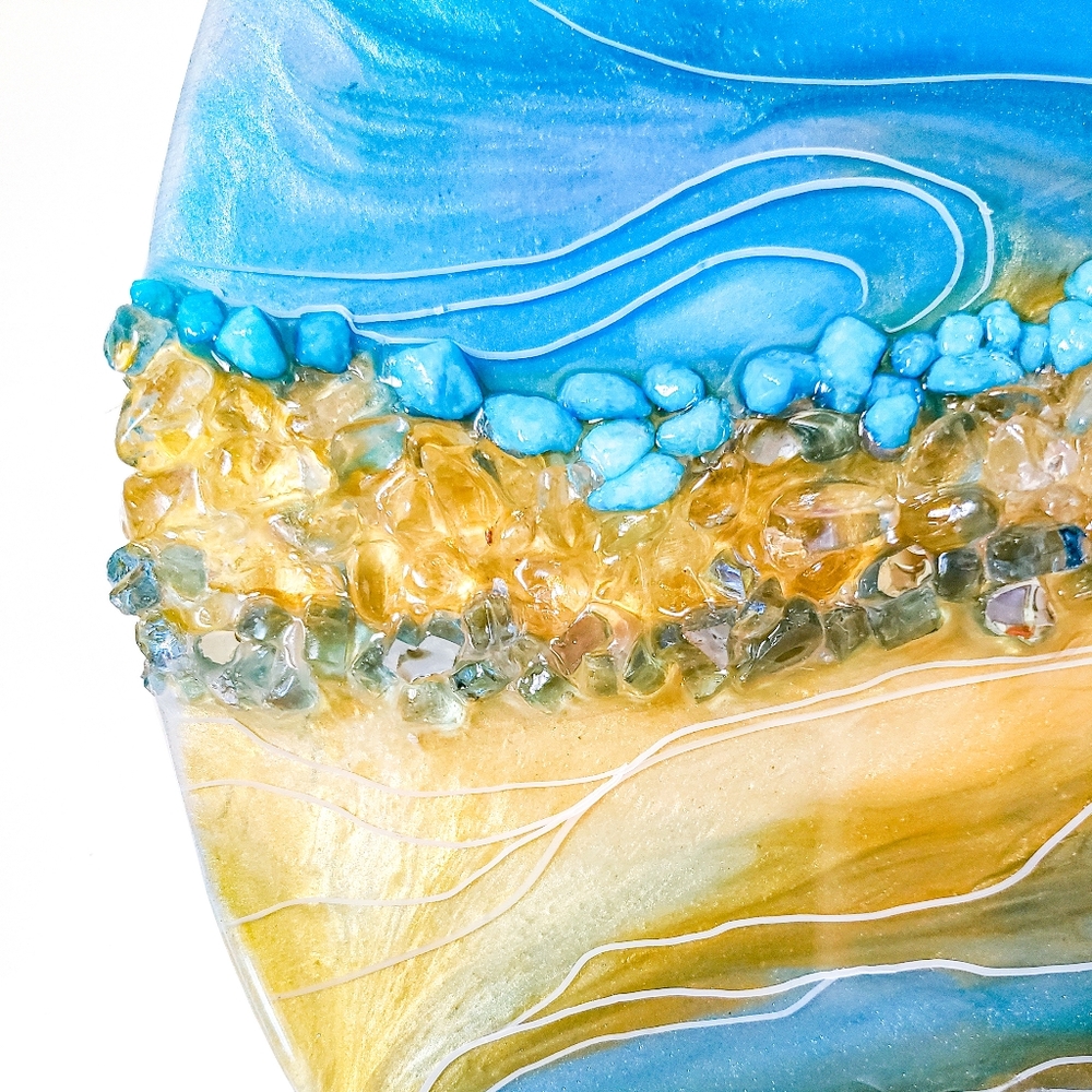 SOLD - Wall Decor Geode Artwork / Decorative 12'' x 12" - Picture 4 of 9